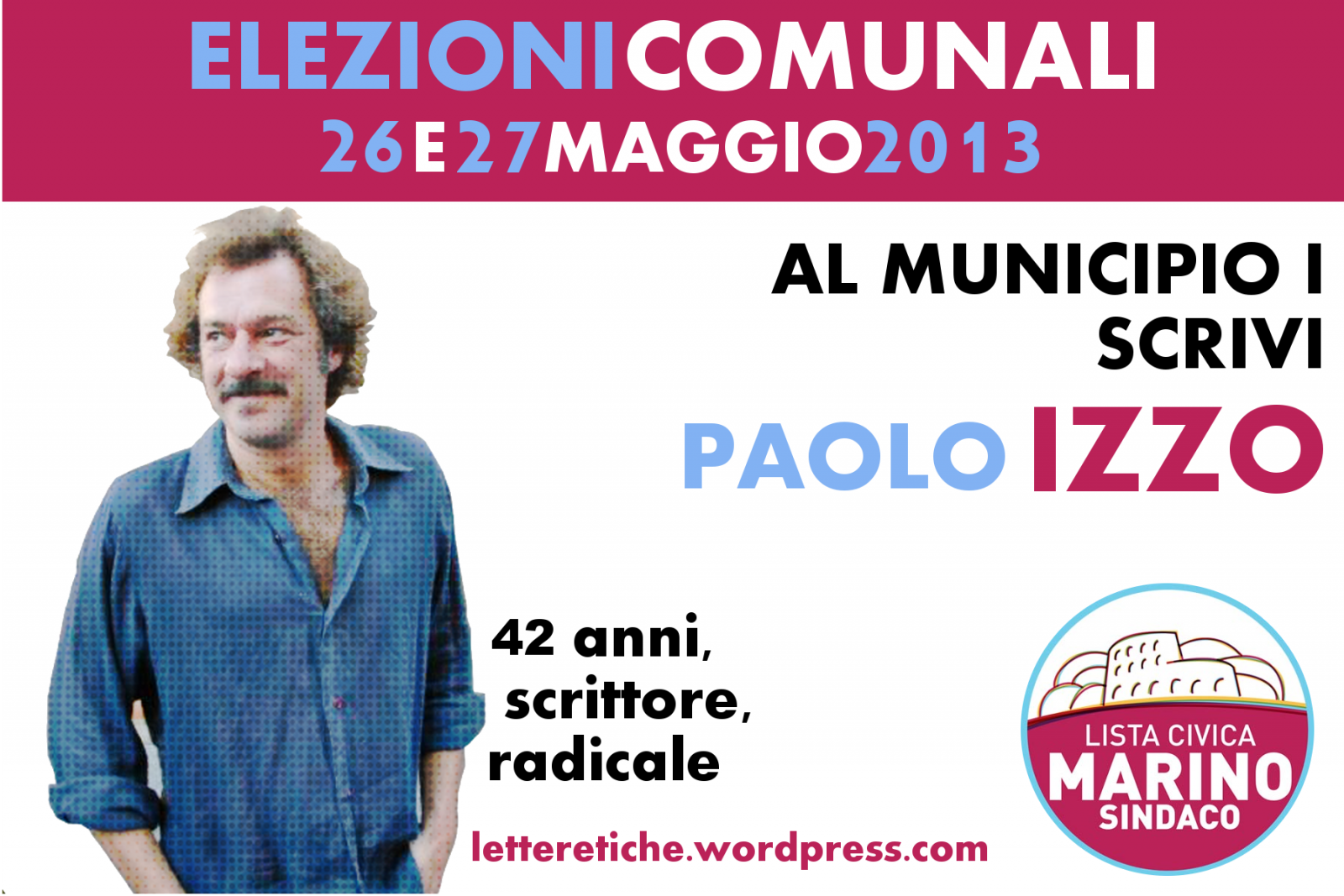 Paolo Izzo candidato radicale per il I Municipio di Roma – Lista Civica Marino Sindaco