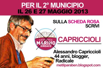Alessandro Capriccioli (Metilparaben), blogger radicale e candidato al 2° Municipio di Roma nella Lista Civica Marino Sindaco