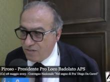 Pietro Piroso, Presidente Pro Loco Badolato - Convegno nazionale "Nel segno di Fra' Diego Da Careri"