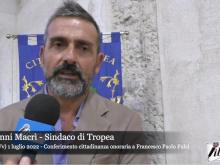 Giovanni Macrì, Sindaco di Tropea - Conferimento Cittadinanza Onoraria a Francesco Paolo Fulci