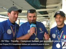 Riccardo Carrà, Angelo Di Vito e Rosario Tavella Campioni italiani '22 per società di pesca in apnea
