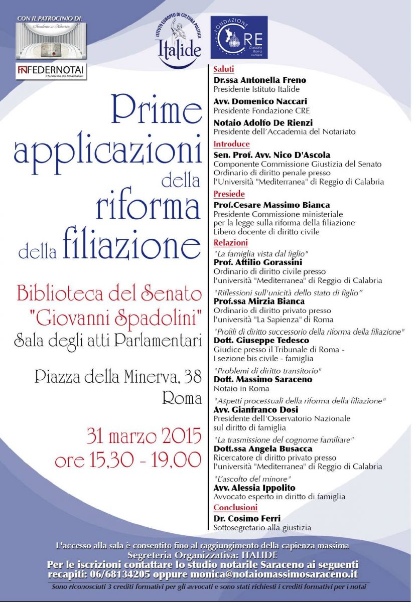 Prime applicazioni della riforma della FILIAZIONE